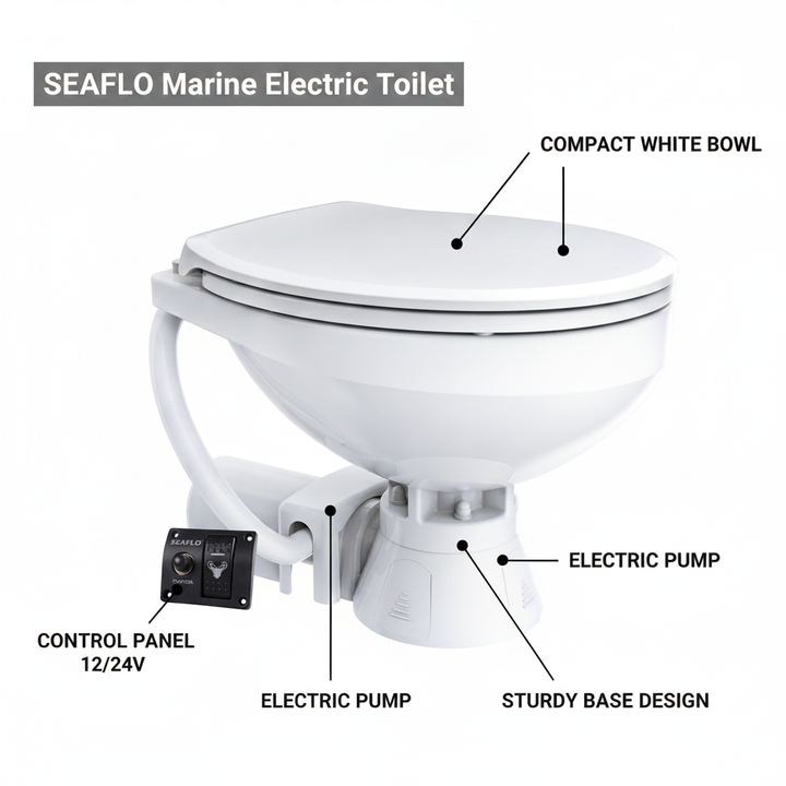 SEAFLO  Marine 12/24V Compact Electric Marine To | 4Boats - Technical specification image 2