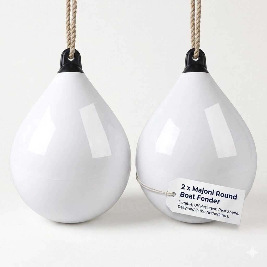 2 x Majoni Round Boat Fender Small 35 x 48cm Buoy Twin Pack Marine 17-3020