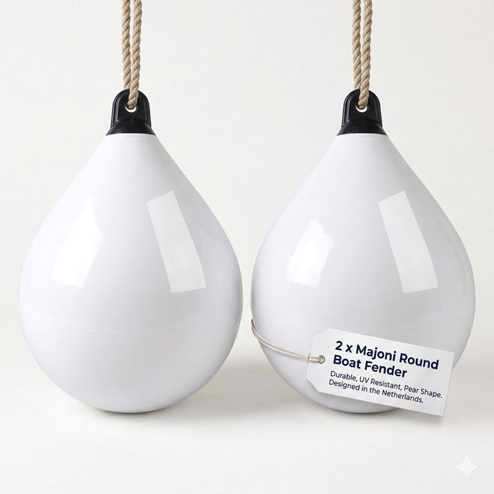 2 x Majoni Round Boat Fender Small 35 x 48cm Buoy Twin Pack Marine 17-3020
