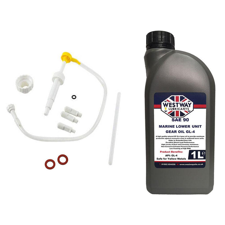 1L WestWay Gearbox Oil Gear Lube & Filling Pump for Yamaha Mercury Honda Tohatsu Outboard - 4Boats