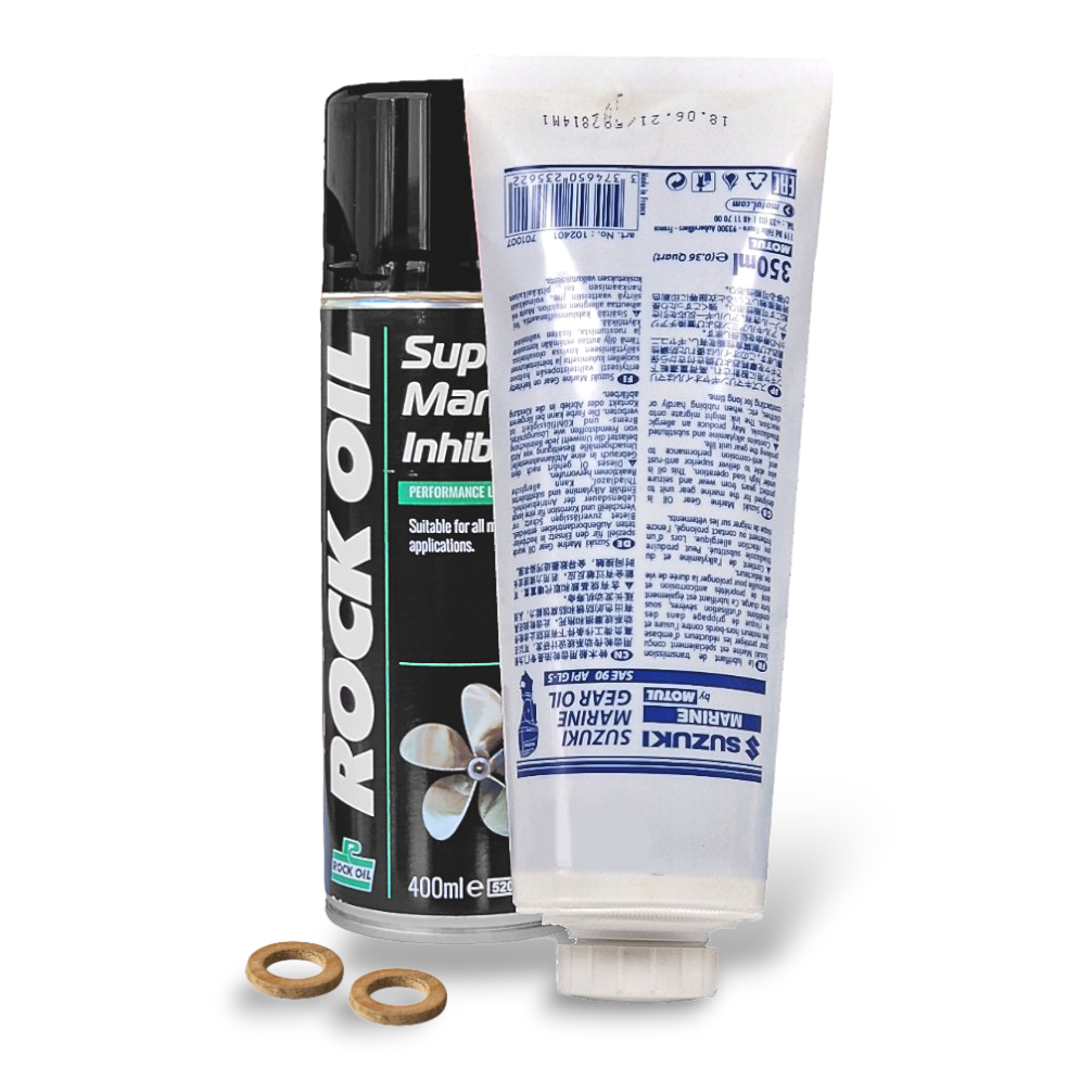 Suzuki Outboard Winterising Kit DF4–DF15 (Older Models) – Gear Oil, Fogging Oil & Gaskets