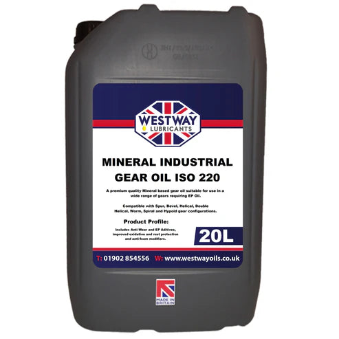 Industrial Gear Oil 220 ISO VG Mineral Yellow Metal Safe Bronze Safe