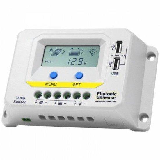 20A 12V/24V solar charge controller / regulator with LCD display and powerful dual USB output (2.4A) - 4Boats