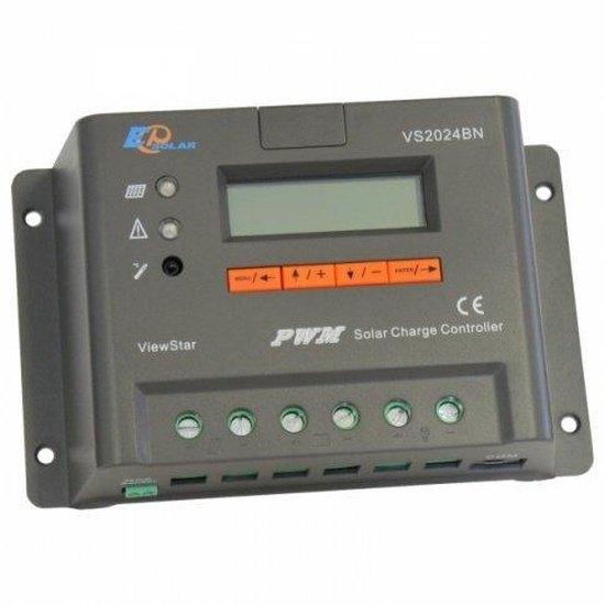 20A 12V/24V solar charge controller with LCD display, adjustable charging settings and energy statistics - 4Boats