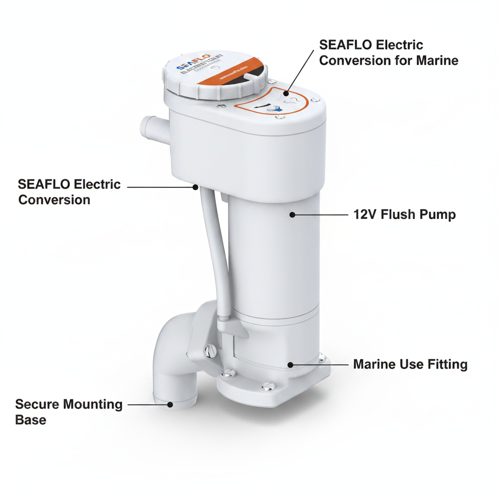 SEAFLO Electric Conversion 12V Flush Pump for Marine - UK Stock image 1