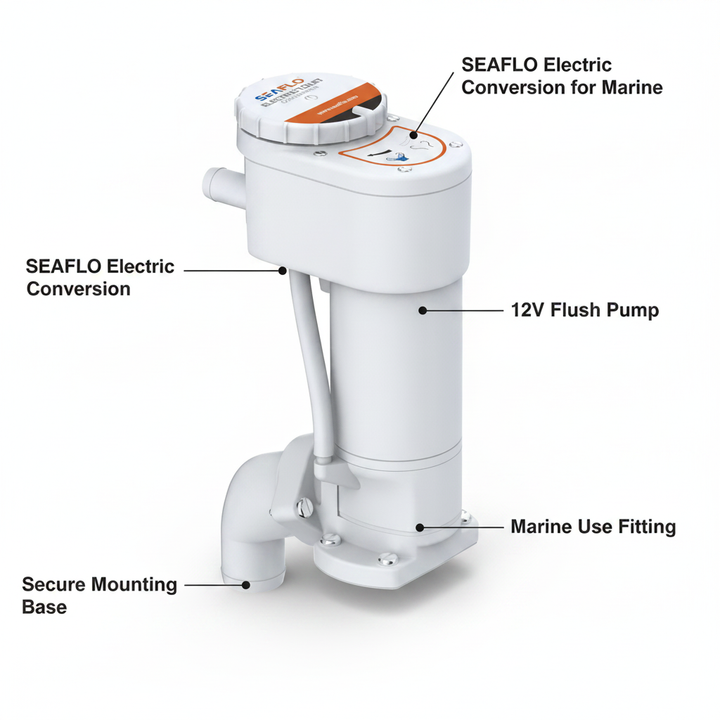 SEAFLO Electric Conversion 12V Flush Pump for Marine - UK Stock image 1