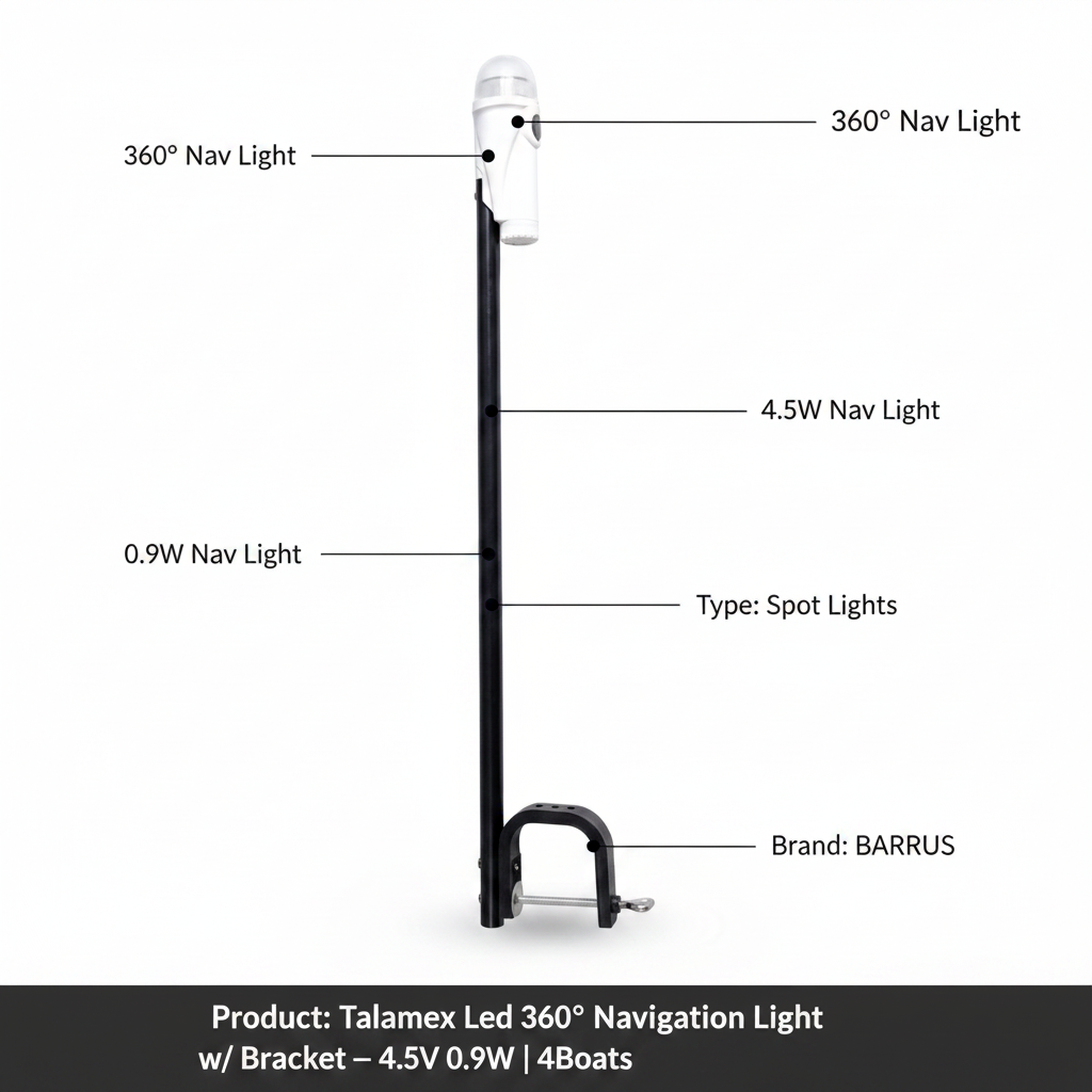 Talamex Led 360° Navigation Light w/ Bracket — 4.5V 0.9W | 4Boats - UK Stock image 1
