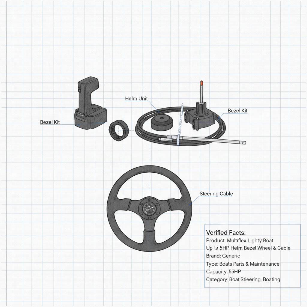 Light Duty Multiflex Steering Kit up to 55HP | 4Boats - Technical specification image 3