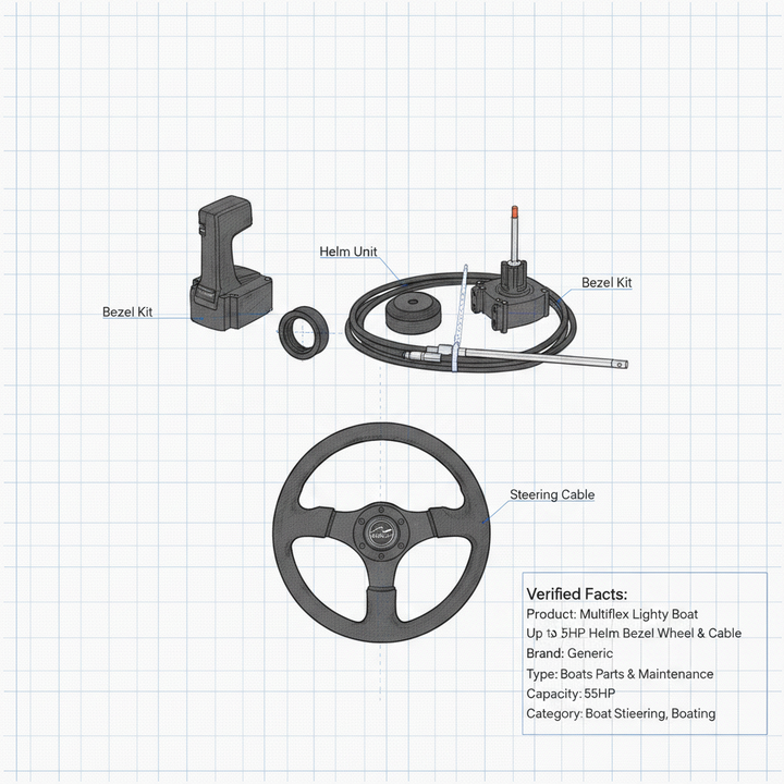 Light Duty Multiflex Steering Kit up to 55HP | 4Boats - Technical specification image 3