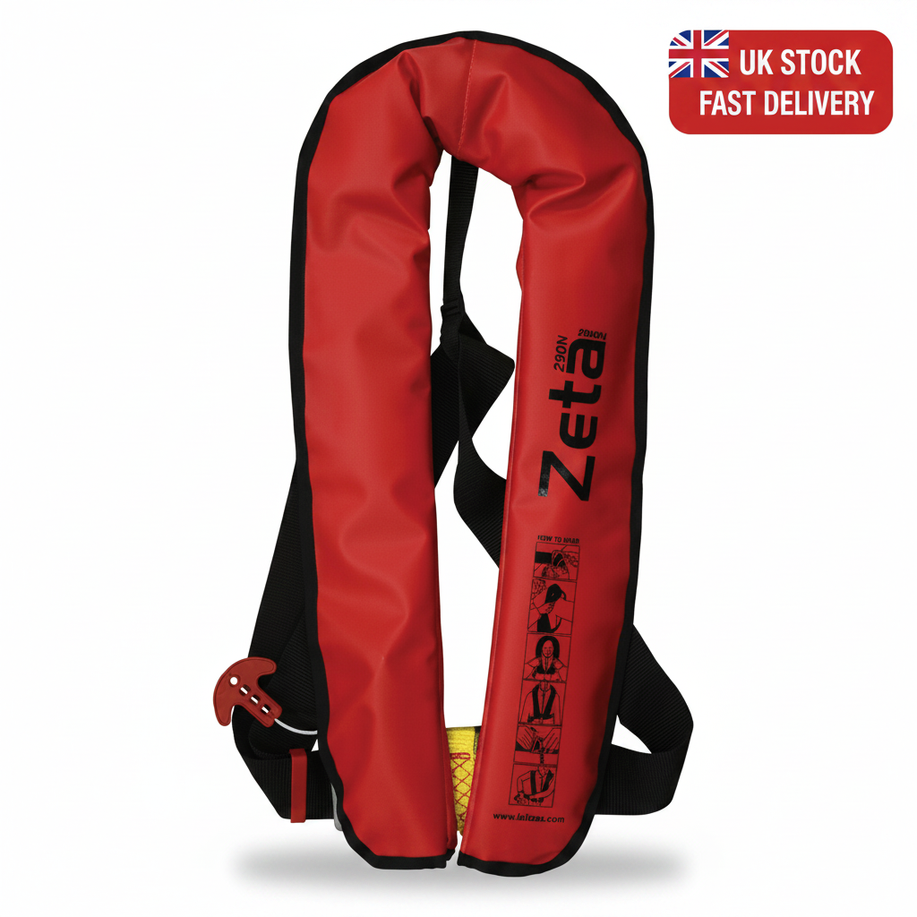 Zeta Work 290N Auto Inflatable Lifejacket ISO Red | 4Boats - UK Stock image 1