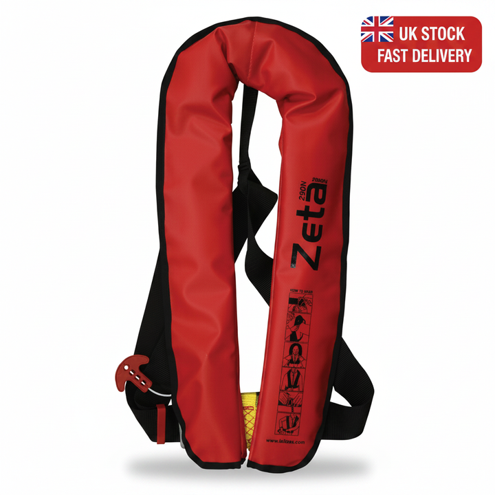 Zeta Work 290N Auto Inflatable Lifejacket ISO Red | 4Boats - UK Stock image 1