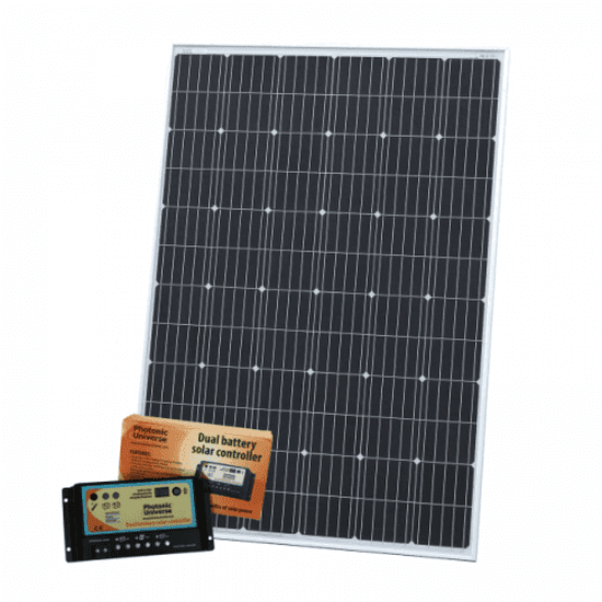 250W 12V dual battery solar kit for camper / boat with controller and cable - 4Boats