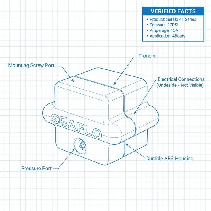 Seaflo 41 Series 17PSI Pressure Switch 15A | 4Boats - Technical specification image 3