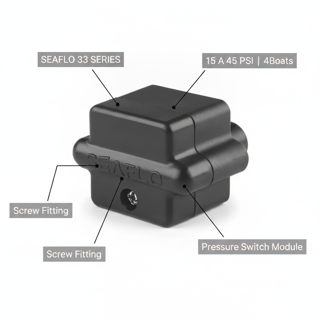 Seaflo 33 Series Water Pump Pressure Switch 15 A 45PSI | 4Boats - Technical specification image 2