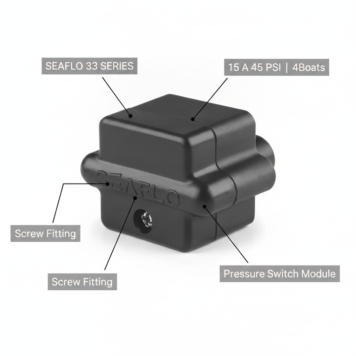 Seaflo 33 Series Water Pump Pressure Switch 15 A 45PSI | 4Boats - Technical specification image 2