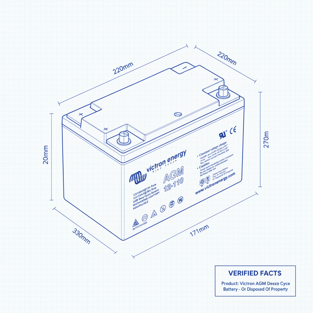 Victron AGM Deep Cycle Battery - 12V / 110Ah - Technical specification image 3