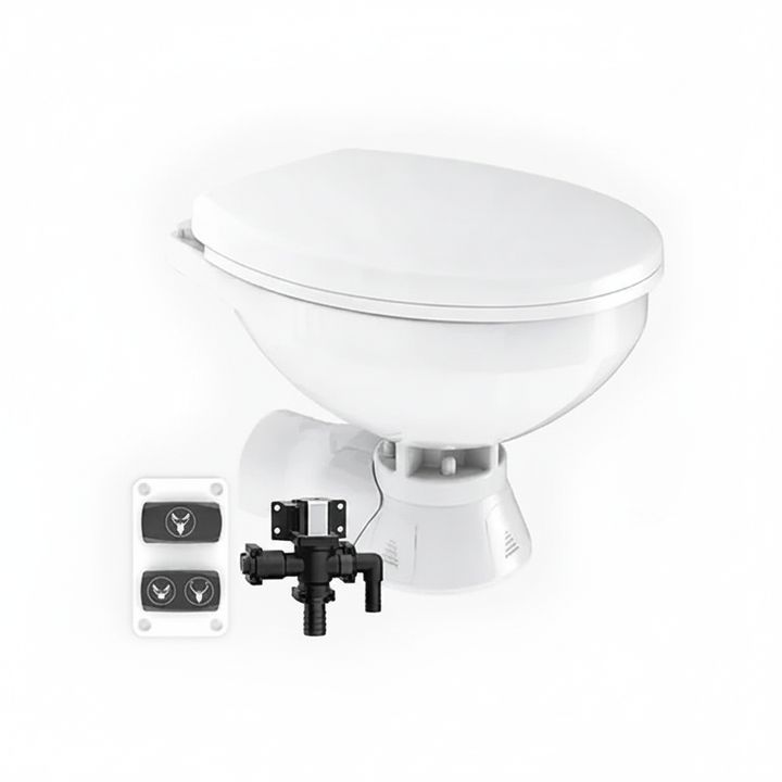 Seaflo Quiet Flush Freshwater Electric Toilet 24V Regular - Studio image 1
