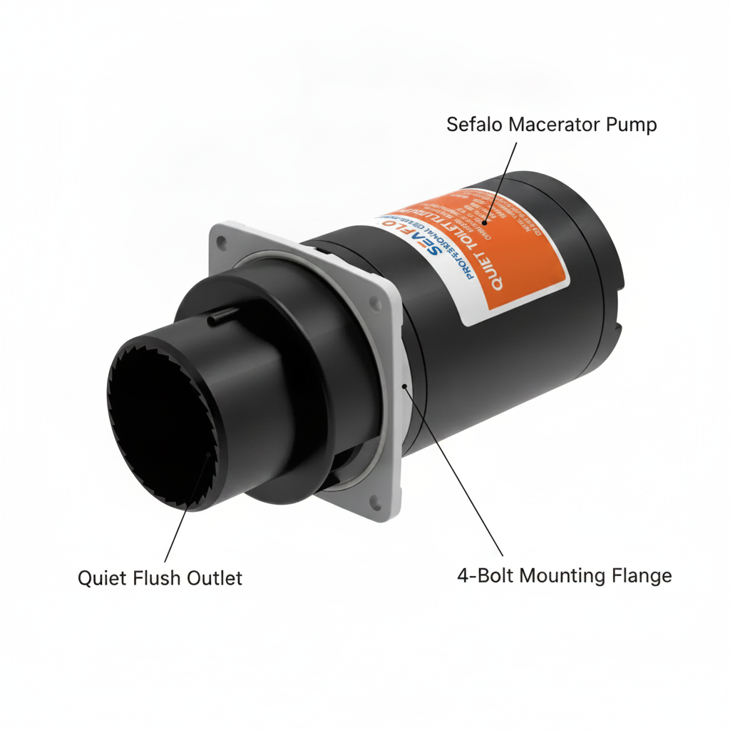 Seaflo Macerator Quiet Flush Pump 24V | 4Boats - Technical specification image 2