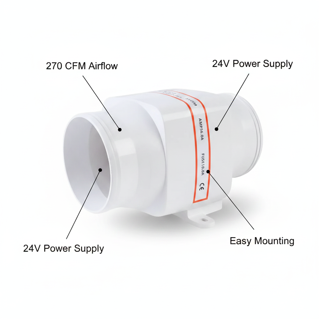 Seaflo Bilge 24V 270 CFM Bilge Blower | 4Boats - Technical specification image 2