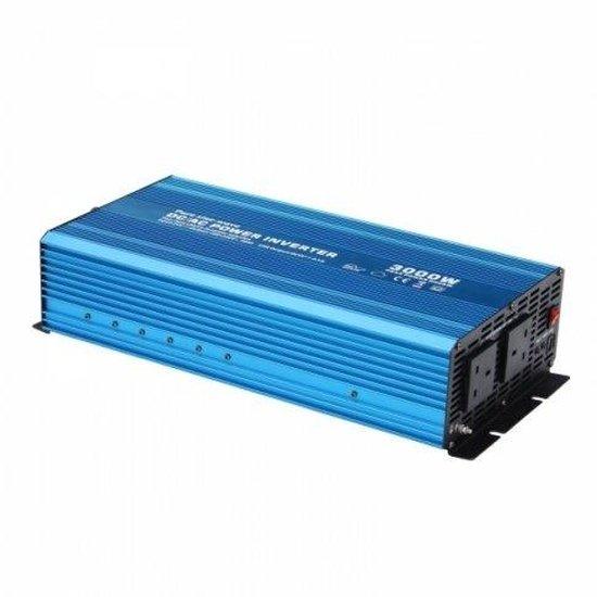3000W 24V pure sine wave power inverter 230V AC output (UK sockets), with remote on/off switch - 4Boats