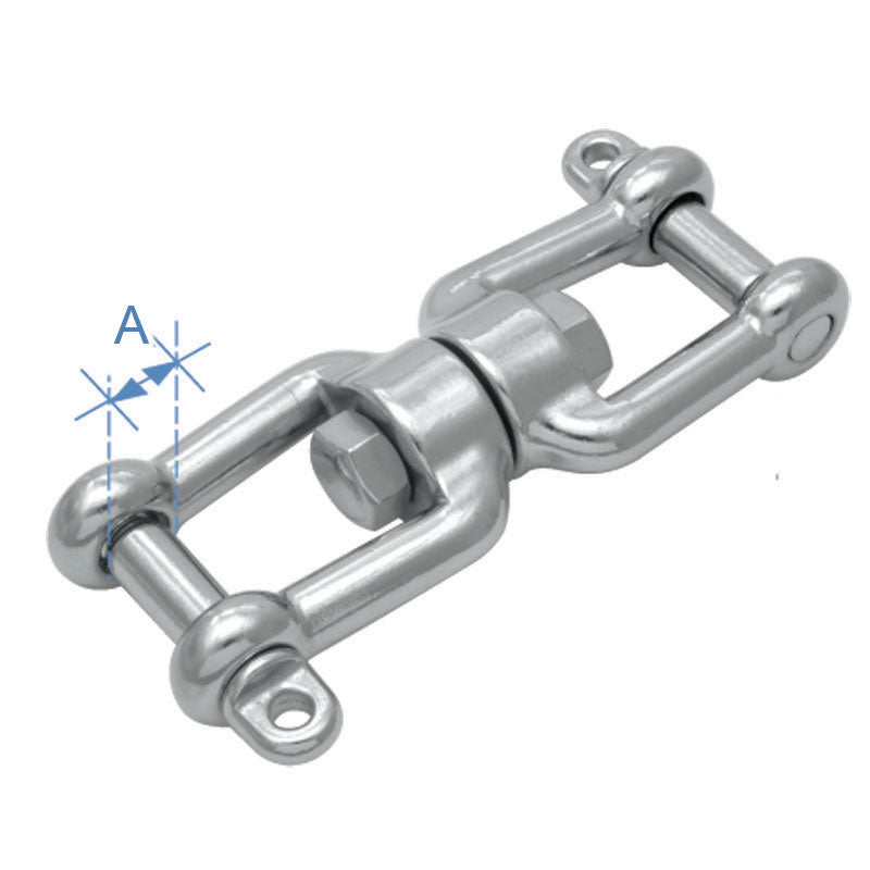 Jaw and jaw swivel, Inox 316, 10mm