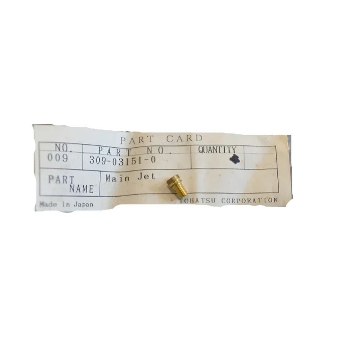 Tohatsu Genuine Main Jet #92 Old SKU 309-03151-0 for Engine Codes