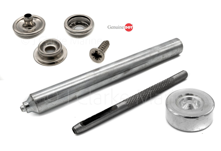 316 Stainless steel snap fastener kit canvas to deck - 4Boats