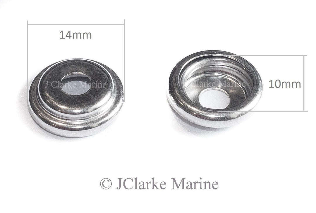 316 Stainless steel snap fastener kit canvas to deck - 4Boats
