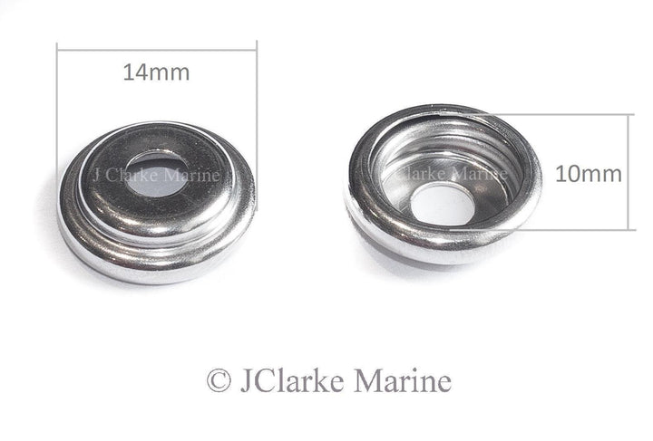 316 Stainless steel snap fastener kit canvas to deck - 4Boats
