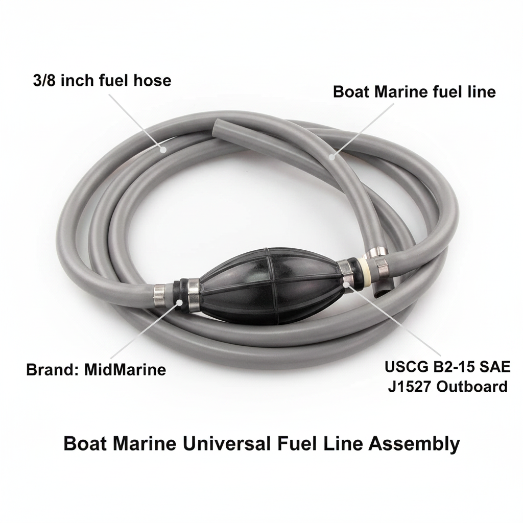 Boat Marine Universal Fuel Line Assembly 3/8" (10mm) USCG B2-15 SAE J1527 Outboard - UK Stock image 1