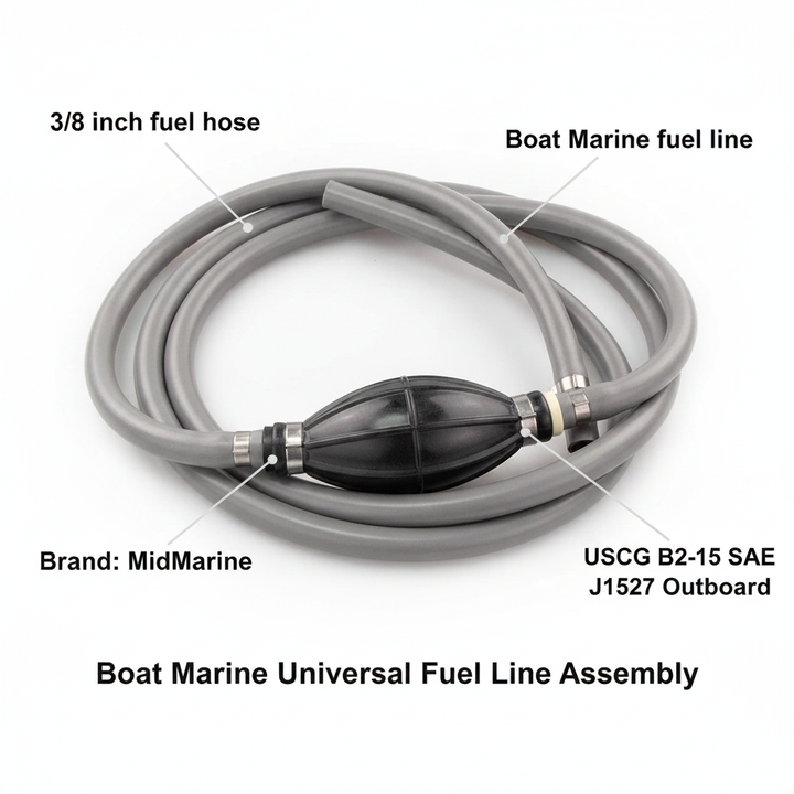 Boat Marine Universal Fuel Line Assembly 3/8" (10mm) USCG B2-15 SAE J1527 Outboard - UK Stock image 1