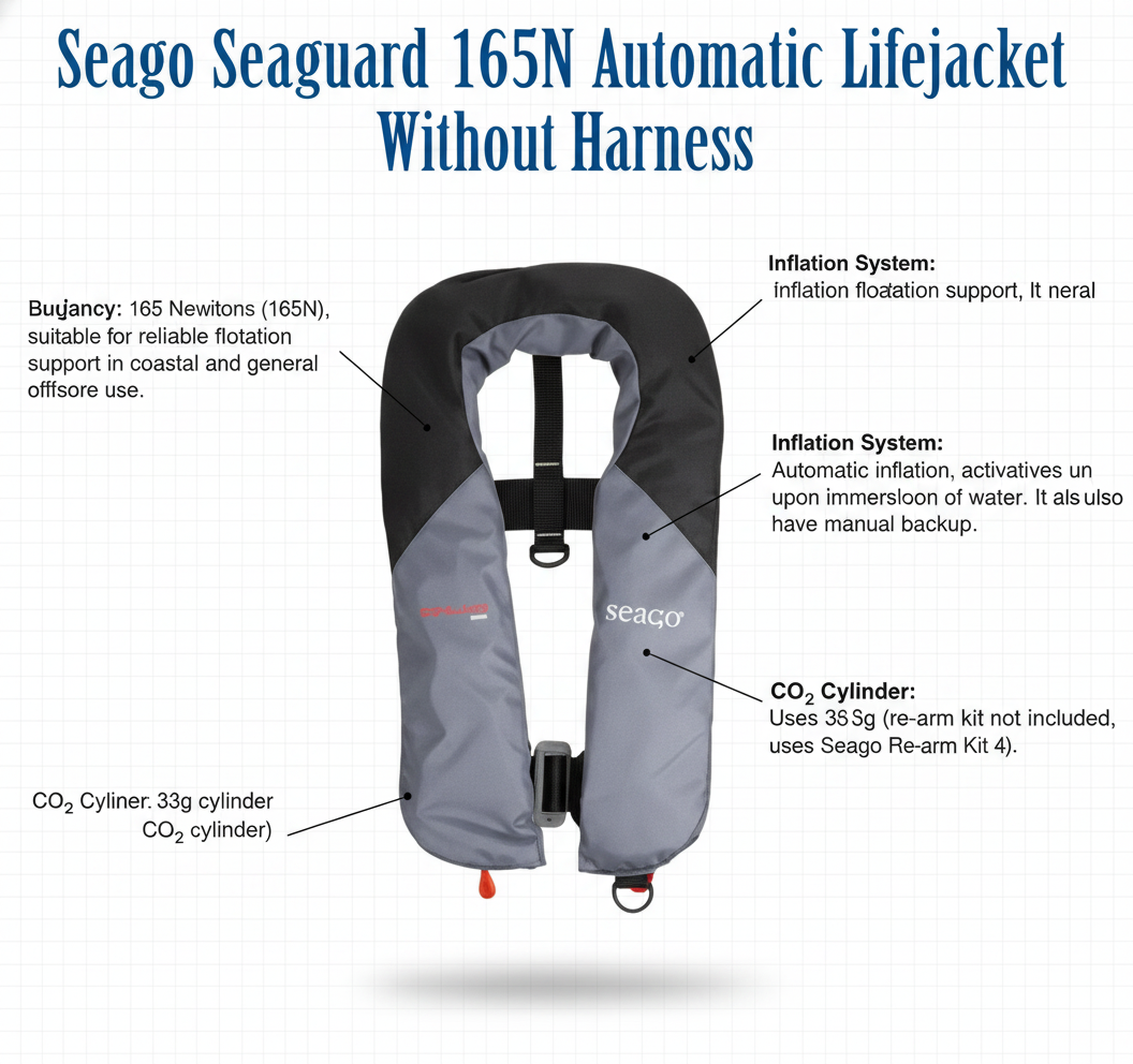Seago Seaguard Seaguard Seaguard 165N Automatic Lifejacket Wi | 4Boats - Technical specification image 4