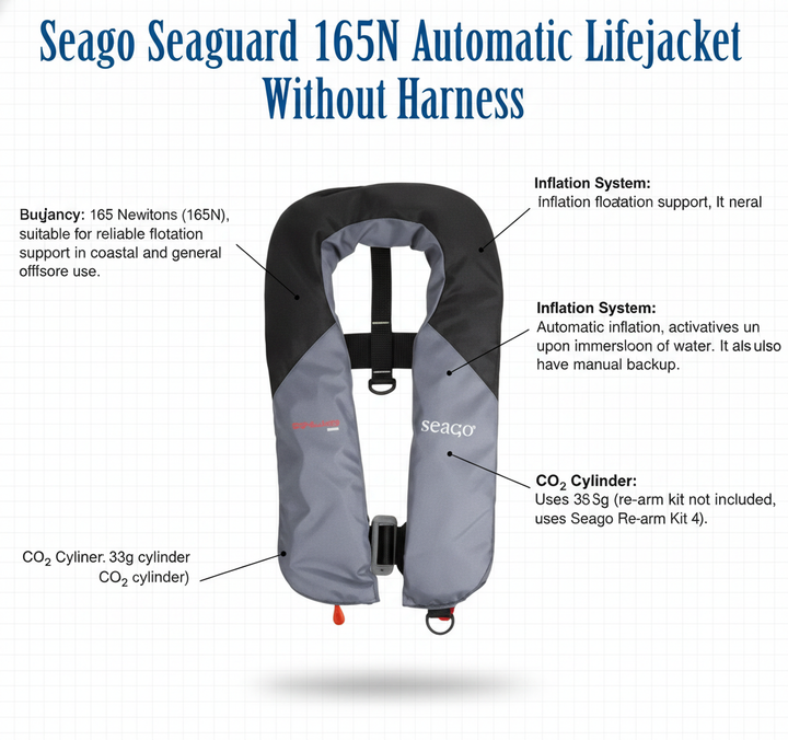 Seago Seaguard Seaguard Seaguard 165N Automatic Lifejacket Wi | 4Boats - Technical specification image 4