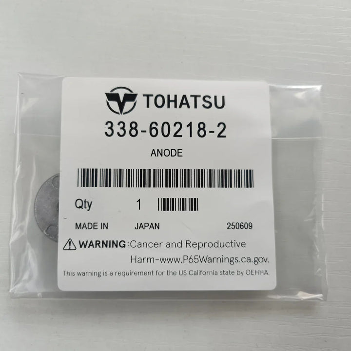 Packaged TOHATSU anode with label on a white background
