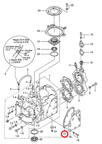 Exhaust Cover Gasket Tohatsu Nissan 25HP 30HP 40HP 2-Stroke 345-02305-1 27-812867
