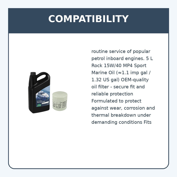 Oil | Filter Change Kit 2.5L | 6.2L Inboard Engines | 4Boats - compatibility guide