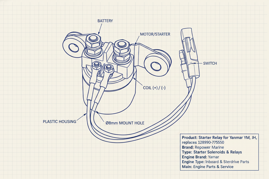Starter Relay for Yanmar YM, JH replaces 128990-77550 - Technical specification image 3