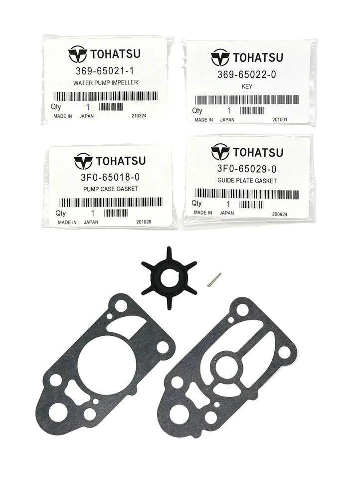 Tohatsu 2hp/2.5hp/3.5hp Outboard Water Pump Impeller Service Kit 369-65021-1
