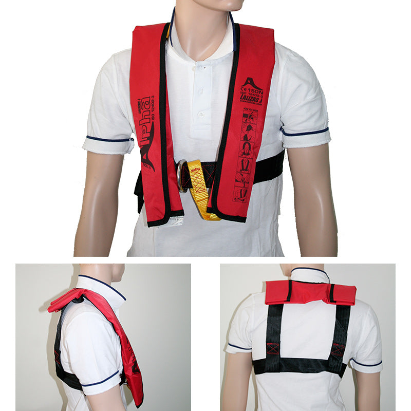 Alpha Manual Inflatable Lifejacket 170N ISO Adult PFD Marine Safety