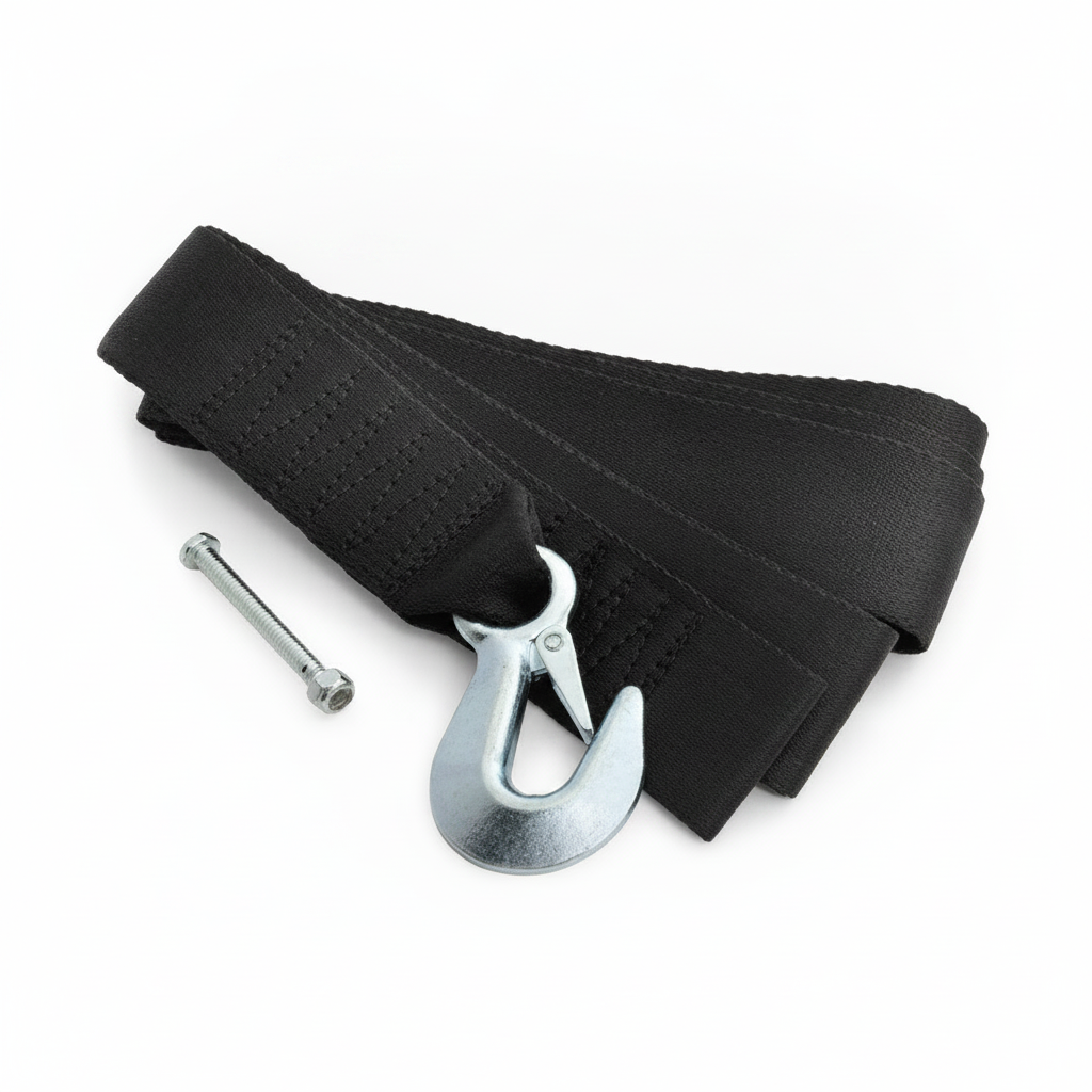 Boat Trailer Winch Strap 6m x 50mm Polyester with Mounting Bolt - Studio image 1