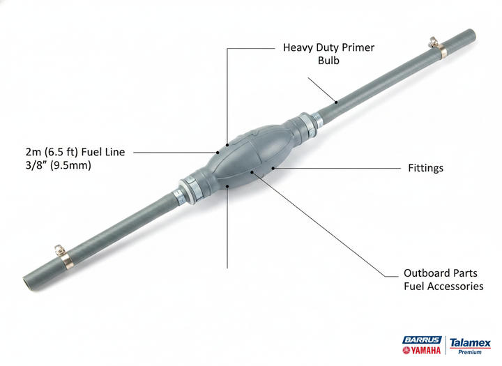 Talamex Premium Heavy Duty EPA Low Fuel Line & Primer Bulb 2m 3/8" 9.5mm - Technical specification image 2