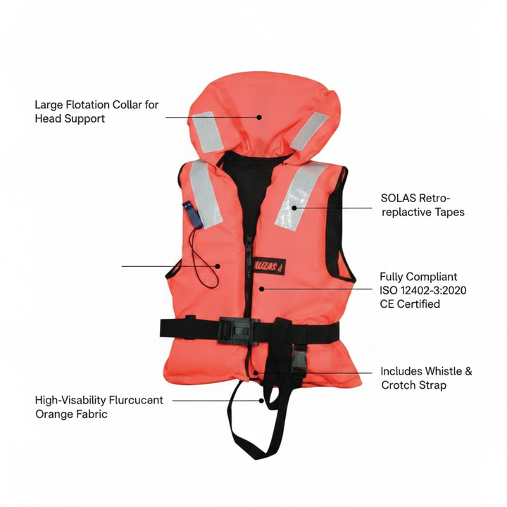 LALIZAS Lifejacket, 150N, ISO, Adult, 70-90kg - Technical specification image 2