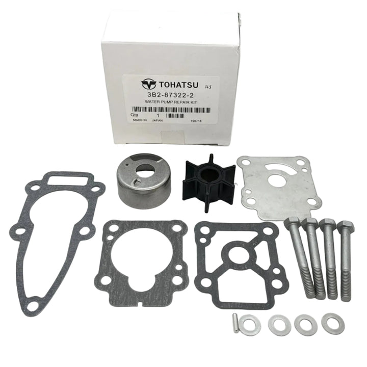 Marine engine repair parts kit with Tohatsu branding on a white background