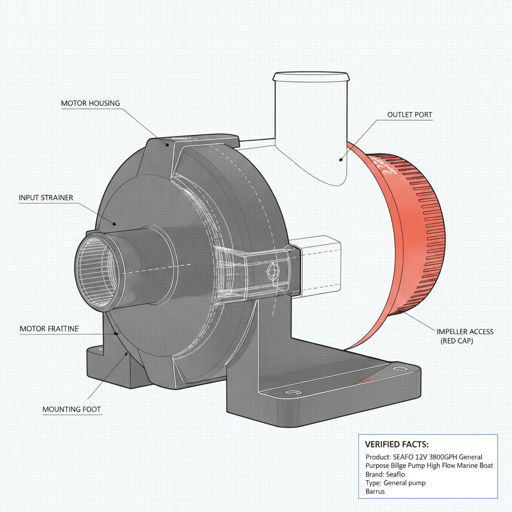 SEAFLO 12V 3800GPH General Purpose Bilge Pump BP1G380001A High Flow Marine Boat - Technical specification image 3