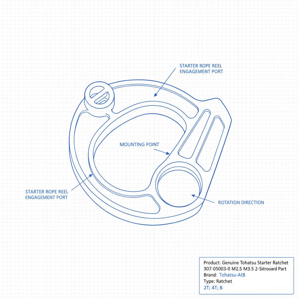 Genuine Tohatsu Starter Ratchet 307-05003-0 M2.5 M3.5 2-Stroke Outboard Part - Technical specification image 3