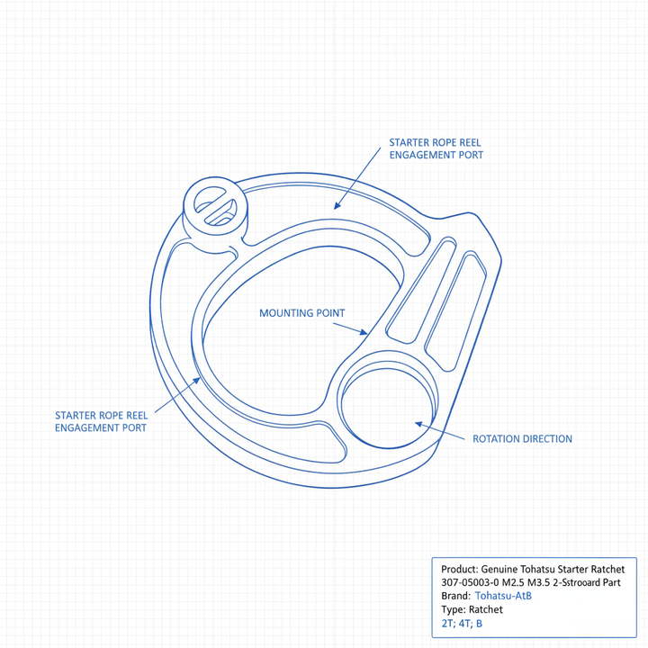 Genuine Tohatsu Starter Ratchet 307-05003-0 M2.5 M3.5 2-Stroke Outboard Part - Technical specification image 3