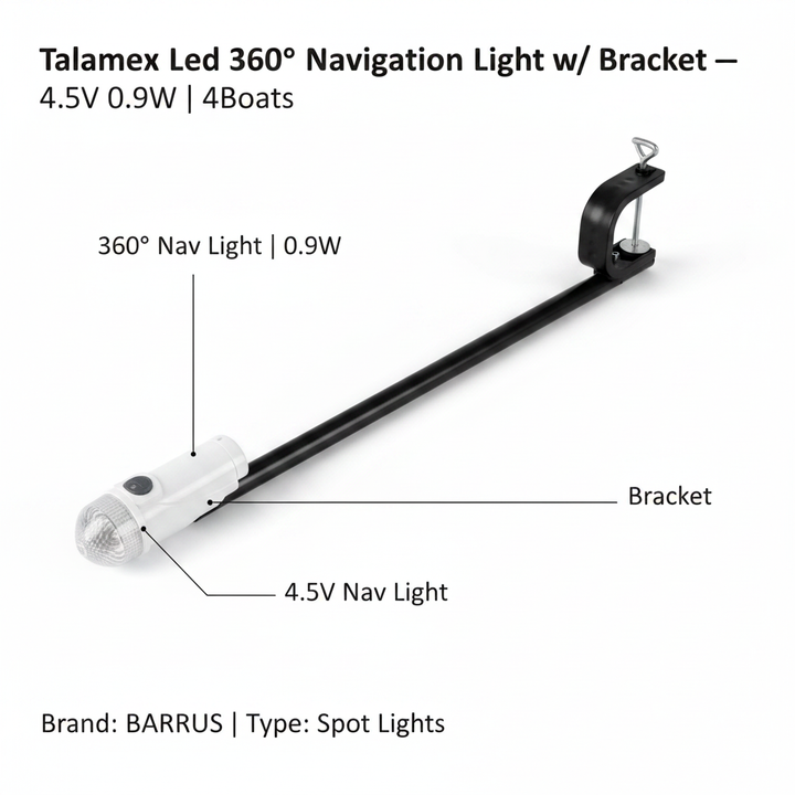 Talamex Led 360° Navigation Light w/ Bracket — 4.5V 0.9W | 4Boats - UK Stock image 1