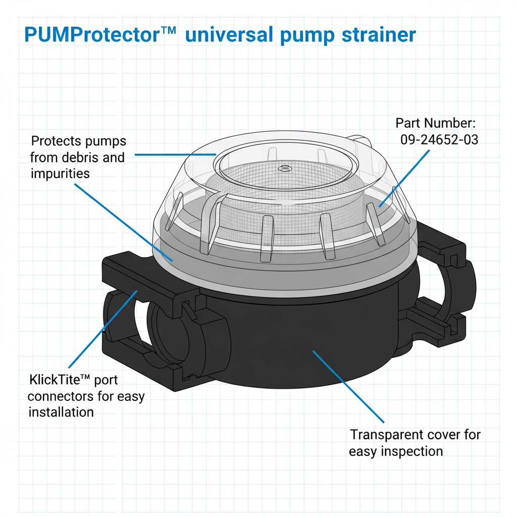 Johnson Pump 09-24652-03 Universal PUMProtector Strainer 20 Mesh Aqua Jet Filter - Technical specification image 2