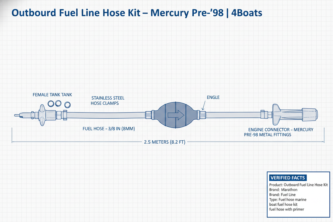 Outboard Fuel Line Hose Kit – Mercury Pre‑’98 | 4Boats - Technical specification image 2