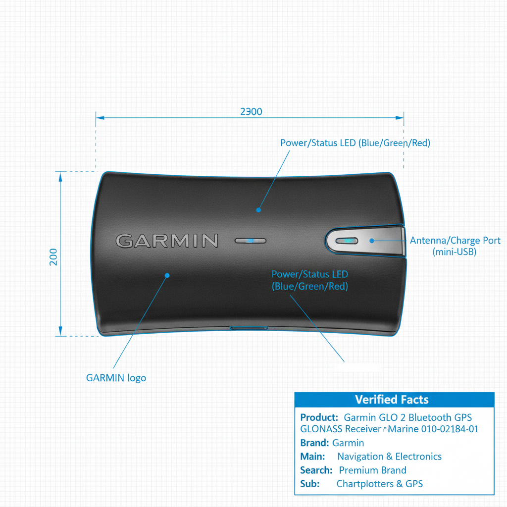 Garmin GLO 2 Bluetooth GPS GLONASS Receiver Portable 10Hz Marine 010-02184-01 - Technical specification image 3